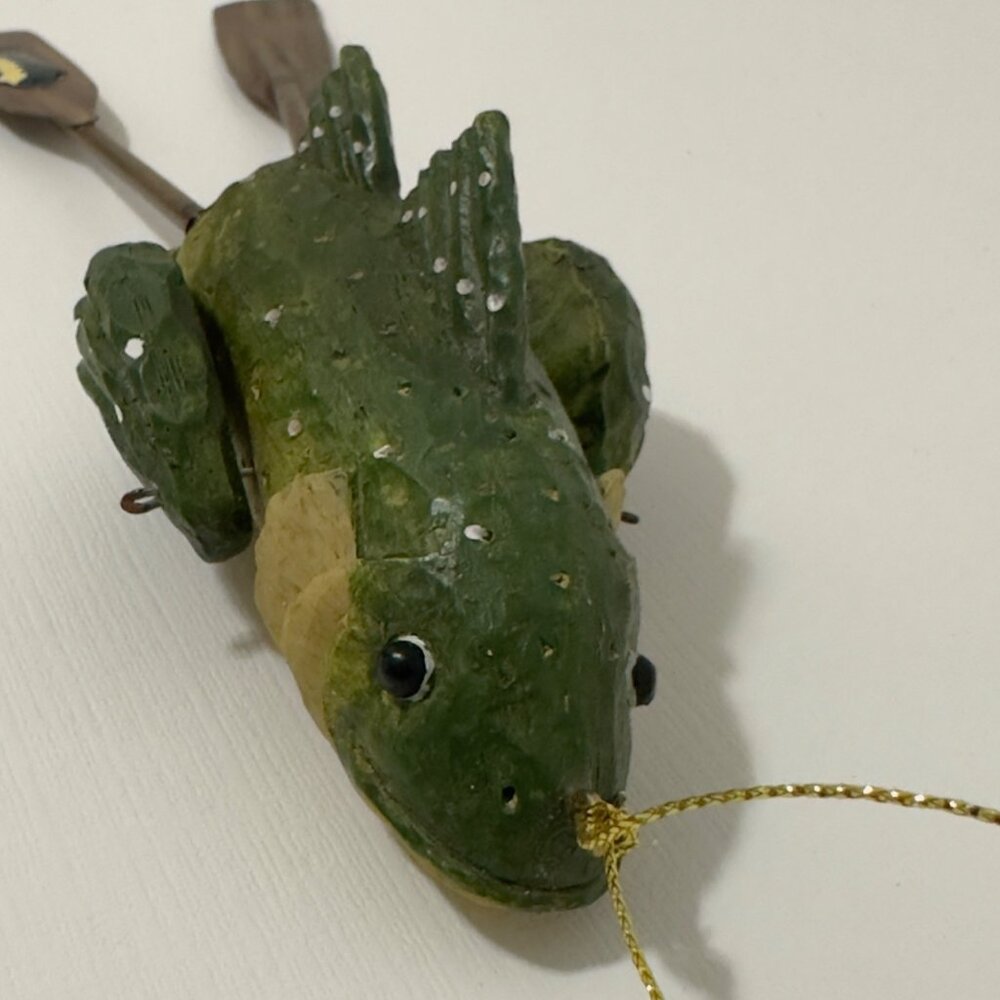 Vintage Fish With Oars Christmas Ornament